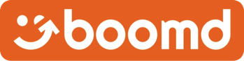 BOOMD white on orange